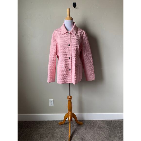 Talbots Lined Quilted Light Pink Jacket- Size Large - Picture 10 of 13